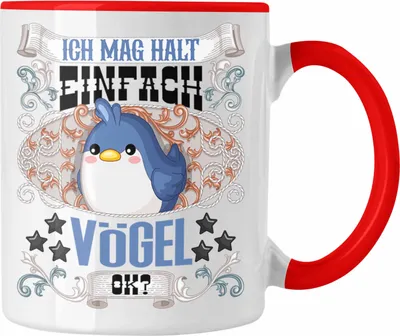 Produktbild von Trendation - Ich Mag Halt Einfach Vögel Ok? Tasse Geschenkidee für Vogel Liebhaber Züchter Lustiger Spruch (Rot)