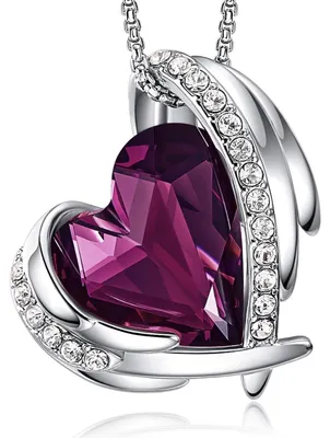 Produktbild von Halskette Damen Rosegold Herz Kristall Rot mit Geschenkbox
