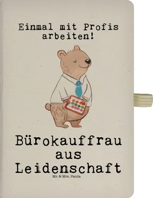 Produktbild von Mr. & Mrs. Panda Notizbuch Hardcover Bürokauffrau Leidenschaft - Transparent - Geschenk, Spruch, Kauffrau für Büromanagement, Adressbuch, Tagebuch, Ausbildung, Journal