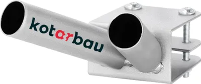 Produktbild von KOTARBAU® Fahnenhalter 2-Fach für doppelt Fahnenstange Montage an Balustrade 170 mm Pulverbeschichtet Grau Fahnenmasthalter Fahne Flagge Pulverbeschichtet Fahnenstange