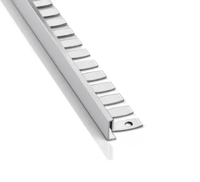 Produktbild von Slim-Line flexibel biegbar L-Profil Edelstahl Fliesenschiene V2A, 250cm, H10mm silber glänzend