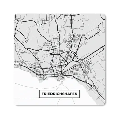 Produktbild von MuchoWow® Mauspad Mousepad Friedrichschafen - Stadtplan - Deutschland - Karte 20x20 cm - Mousepads - Maus Mat - Pad - Mausunterlage - Desk Mat - Bureauartikeln