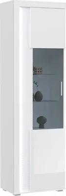 Produktbild von Vitrine Skylight - Weiß / Weiß Hochglanz mit Glasbodenbeleuchtung