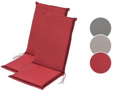 Produktbild von 2er Set Gartenstuhl Auflage | Hochlehner | rot | 120 x 50 cm | XDREAM
