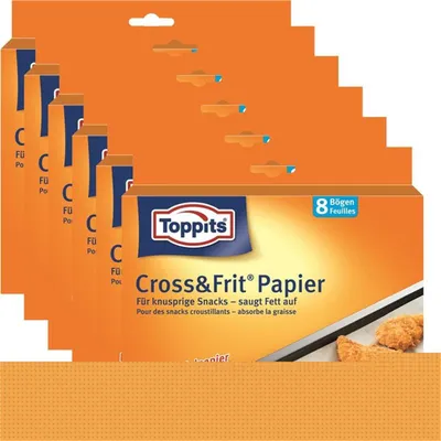 Produktbild von Toppits® Cross & Frit Papier Back-Spezialpapier Snackpapier 8 Bögen ( 6er Pack