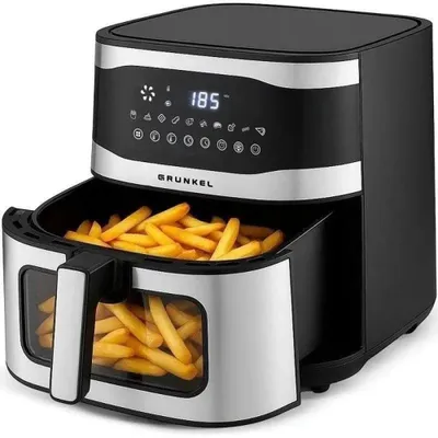Image de Friteuse à air chaud Grunkel Maxisteelfryer 9 L 2 200 W avec Fry Force 360° et 10 programmes