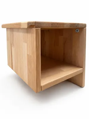 Produktbild von Nachttisch – Kernbuche B 40 x H 38 x T 40 cm massiv zum Einhängen, KI-generiertes Bild