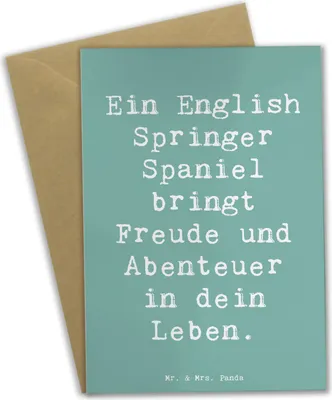 Produktbild von Mr. & Mrs. Panda Glückwunschkarte Spruch English Springer Spaniel Freude - Meeresbrise - Geschenk, glückwunschkarten, Hunderassen Vielfalt, Familienhund, einladungskarten