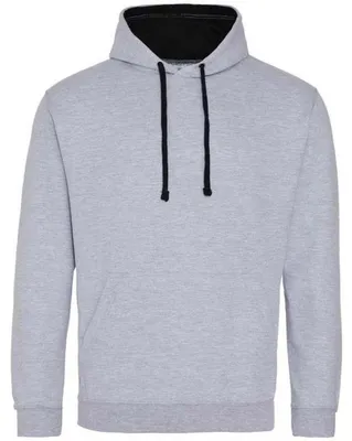 Produktbild von Awdis - "Varsity" Kapuzenpullover für Herren/Damen Uni LT2871 (XXL) (Grau meliert/Pechschwarz)