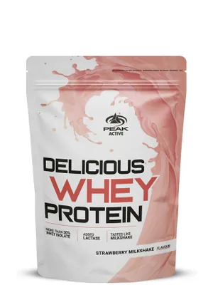 Immagine prodotto di Delicious Whey Protein - 450g : Milkshake alla fragola I proteine I mix di proteine (concentrato di siero di latte e isolato di siero di latte) I consistenza del frullato I con lattasi I solubilità perfetta I sapore imbattibile I costruzione muscolare