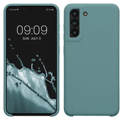 Produktbild von kwmobile Handyhülle für Samsung Galaxy S21 FE Hülle - Case Silikon - Kabelloses Laden - Schutzhülle Cover in Arctic Night