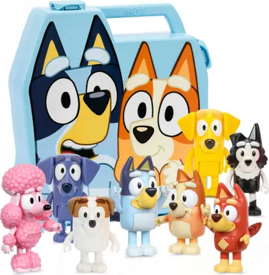 Image de Bluey Play & Go Valise avec 8 figurines de jeu