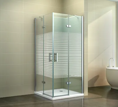 Duschkabine WERRA Eckdusche, ESG Glas 5 Mm, Nano-Beschichtung, 80 X 80 X 190 Cm – Teilsatiniert