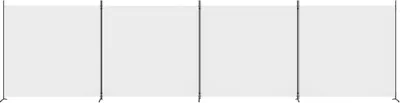 A white room divider with four panels.