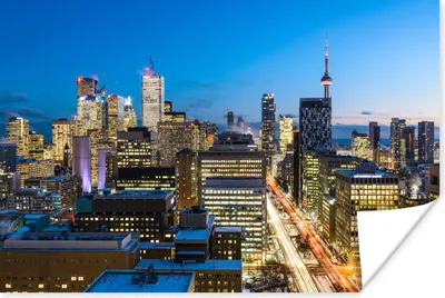 Produktbild von MuchoWow® Poster Die Stadt Toronto kurz nach Sonnenuntergang 180x120 cm - Fotoplakat