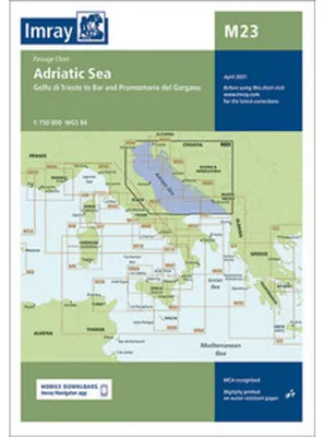 Productafbeelding van Imray zeekaart M23: Vaarroutekaart Adriatische Zee
