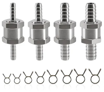 Productafbeelding van 4 stuks terugslagkleppen, 6 mm, 8 mm, 10 mm, 12 mm, met veerklemmen