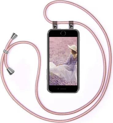 Produktbild von UMHÄNGEHÜLLE + KORDEL für iPhone SE (2020), Farbe:Rose Gold