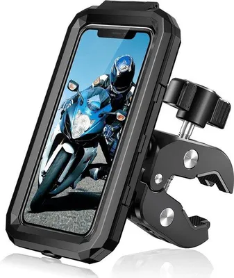Immagine prodotto di Portacellulare per bicicletta - Borsa da telaio per bicicletta - Impermeabile - Nero - L