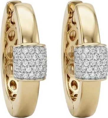 Produktbild von 375 Echtgold Creolen mit Zirkonia Damen
