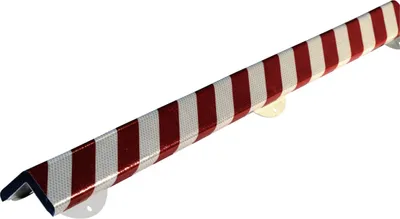 Produktbild von Warn- und Schutzprofil Typ H+ auf Edelstahlträger, r/w refl., 60x60 mm,Länge 1 m