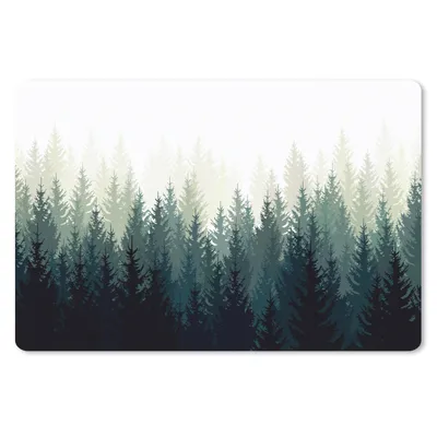 Produktbild von MuchoWow® Mauspad Mousepad Wald - Bäume - Illustration 27x18 cm - Mousepads - Maus Mat - Pad - Mausunterlage - Büroartikel - Desk Matten