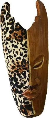 Produktbild von Maske Batik bemalt 20 cm, Holz-Maske aus Bali, Wandmaske