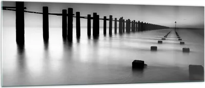 Produktbild von Bilder auf glas - Meer Ufer Ozean Horizont - 140x50cm - Glasbilder - Wandbilder - Kunstdruck - zum Aufhängen bereit - Wanddekoration aus Glas - Glas Bilder - Wandbild auf Glas - GAB140x50-2229