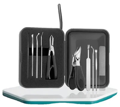 Zdjęcie produktu dla Zestaw obcinaczek do paznokci, precyzyjne cięcie, ergonomiczny uchwyt, czarny, 5 sztuk