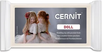 Produktbild von CERNIT CE0950500042C - Block Modelliermasse (Polymer) DOLL, ofenhärtend, sofort gebrauchsfähig, 500g, für DIY, Puppen und Figuren, für Einsteiger und Hobbykünstler, Biscuit, 1 Stück