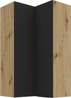 Produktbild von Hoher Eckschrank LUNARA 2 – 60 x 60 cm, Schwarz/Eiche Artisan