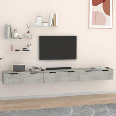 Produktbild von vidaXL Wandschränke 2 Stk. Betongrau 102x30x20 cm Holzwerkstoff