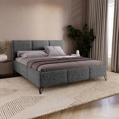 Produktbild von Chilly Möbel Design Bett Modero - Polsterbett mit Bettkasten, Lattenrost und Kopfteil 180x200 cm / Holzrahmen / Neve / Dunkelgrau