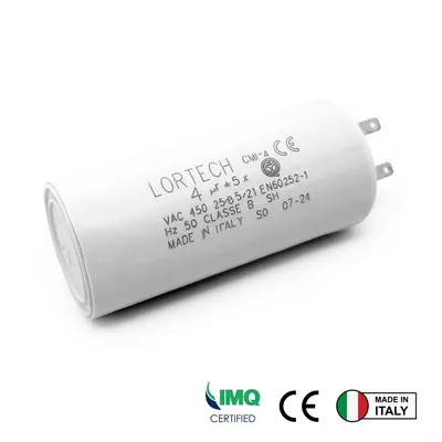 Zdjęcie produktu dla Kondensator 4 µF specjalnie do silników rolet Somfy z małym złączem 2,8 mm -  Italy