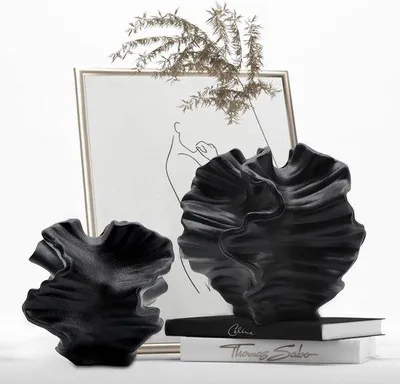 Productafbeelding van Famanu Keramische Vaas Zwart - Moderne decoratie voor Scandinavische stijl