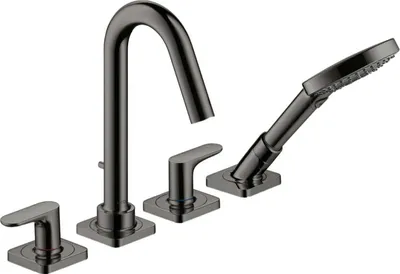 Produktbild von 4-Loch Wannenrandarmatur AXOR CITTERIO M DN 15 m Hebelgr. u Ros. pol. bl chrome polished black chrome