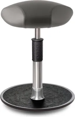 Produktbild von Sitz- Stehhocker Free Regular Triangel Boxmark Leder Grau chrom /schwarz.