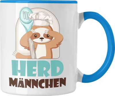 Produktbild von Trendation - Koch Tasse Geschenk Herd-Männchen Geschenkiee für Köche (Blau)