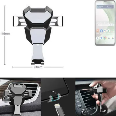 Produktbild von K-S-Trade Lüftungshalterung kompatibel mit BLU View 5 kompakte Handy-Halterung Lüftungsschlitz Lüftungsgitter Autohalterung KFZ Auto-Halterung