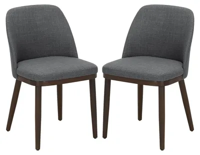 Produktbild von COLAMY 2er-Set Esszimmerstühle – Design-Stühle mit Stoffbezug und Massivholzbeinen, ideal für Wohnzimmer, Küche oder Esszimmer – Grau