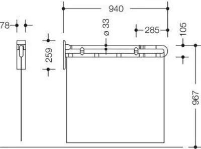 Produktbild von HEWI 801.52.10039 86 Duschspritzschutz Ser 801