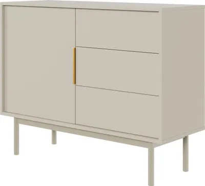 Image de Selsey Viviaro - Buffet 3 tiroirs, gris-beige taupe, 104 cm