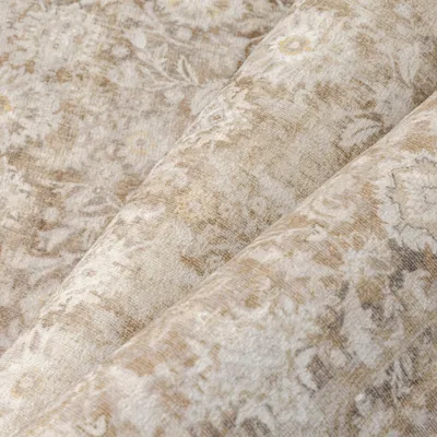 Produktbild von Vintage Teppich beige, 160 x 230 cm, waschbar, rutschfeste Rückseite, für Schlafzimmer