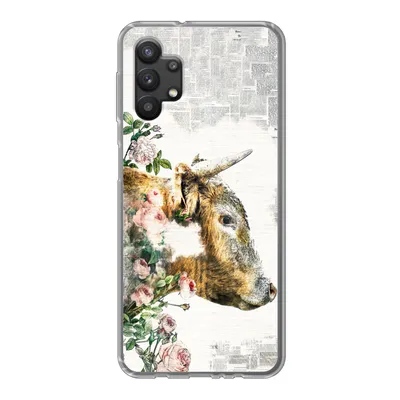 Produktbild von MuchoWow® Handyhülle Schutzhülle Hülle für Samsung Galaxy A32 5G Schottischer Highlander - Farbe - Blumen Silikon Softcase Handy Hülle - Softcase