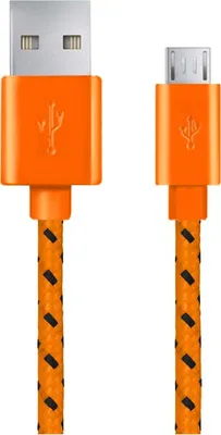 Obrázok produktu pre Eb175Ob Micro Usb 2.0 A-B M/M Kábel 1,0 M Opletený Oranžový