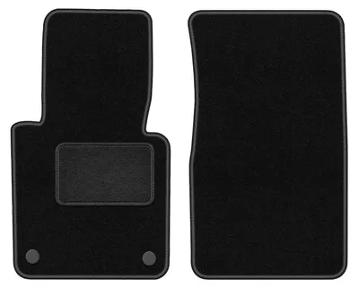 Produktbild von Velours-Fußmatten Vorne passend für Mercedes G W461 (Feld, Bj. 1978-2008) –  schwarz, passgenau, mit Befestigungen set 2 Stk. - STANDARD
