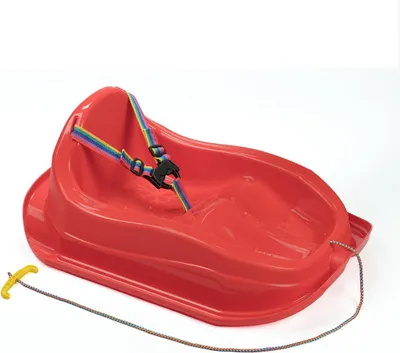 Produktbild von Babyschlitten Mini, rot, 71 x 52 cm, 25 kg Tragfähigkeit, mit 3-Punkt-Gurt