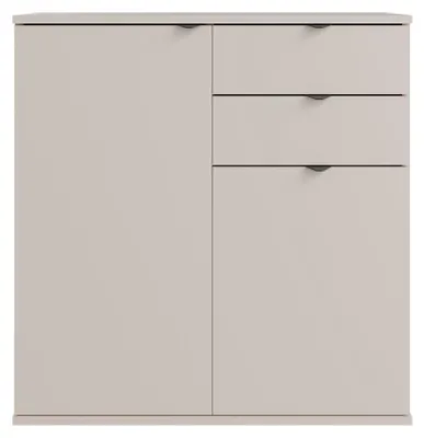Produktbild von Masseno Kommode METRIX 80 cm Sideboard mit 2 Schubladen und 2 Türen für Wohnzimmer Schlafzimmer Modern 80x35x82,5 cm Kaschmir