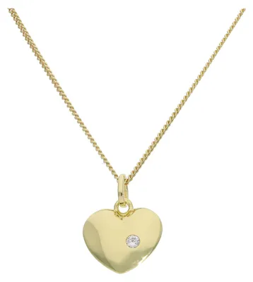 Produktbild von Anhängerherz 925 Silber goldplattiert Zirkonia JL20-02-1363 JuwelmaLux