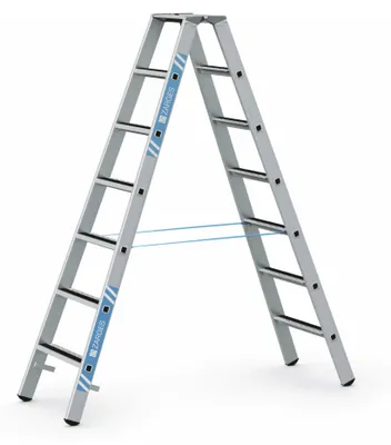 Produktbild von Zarges gebördelte Stufen-Stehleiter R13step-B eloxiert 2x7 Stufen